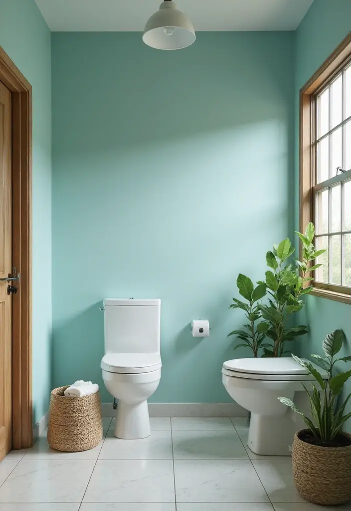 25 Bold Bathroom Color Ideas That Drench Your Space in Vibrance & Personality - 1. Vibrant Aquamarine