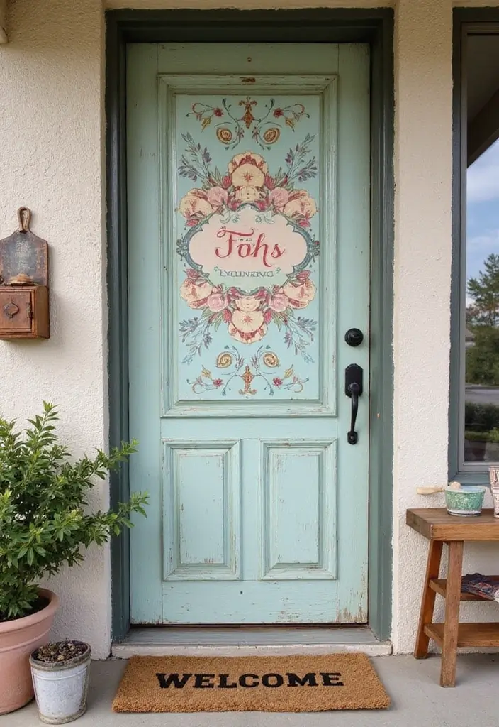 17 Door Mural Ideas That’ll Instantly Transform Your Entryway (Just Wait Until You See #6!) - 5. Vintage Charm