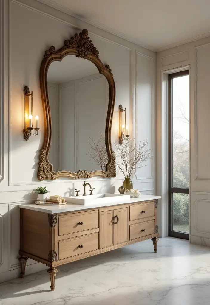15 Spa-Like Bathroom Decor Ideas That Turn Your Home Into a Relaxing Retreat - 7. Elegant Mirrors