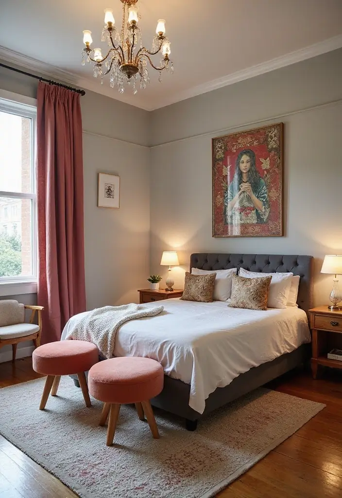 11 Eclectic Glam Bedroom Ideas That Sparkle With Personality & Flair - 9. Funky Furniture Pieces