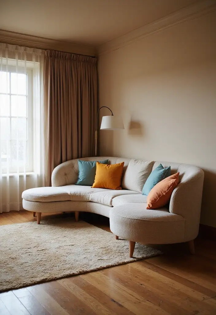13 Curved Living Room Furniture Ideas That Flow With Style & Comfort - 4. Curved Sectional Sofas