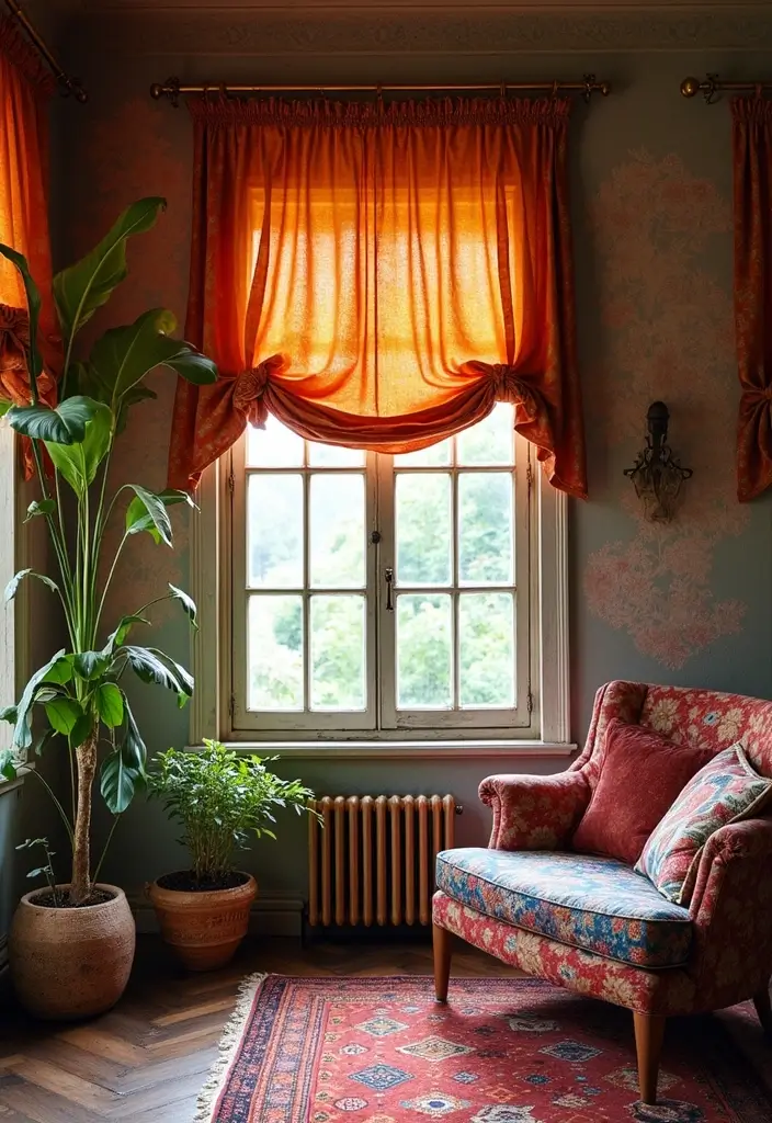 21 Eclectic Maximalist Decor Ideas That Totally Break the Rules - 14. Eclectic Window Treatments