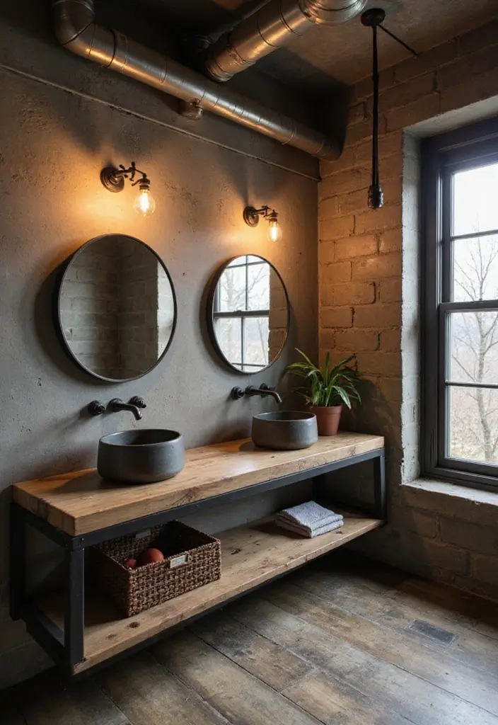 8 Floating Bathroom Vanity Ideas That Merge Modern Style & Space-Saving Design - 5. Industrial Chic