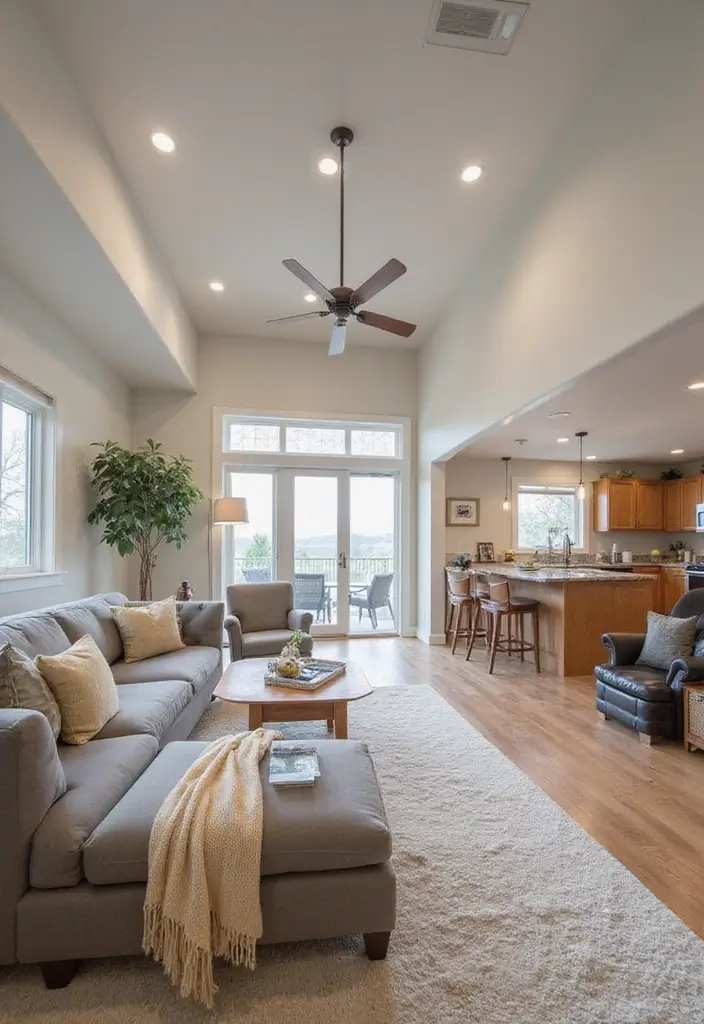 15 Organic Modern Living Room Ideas That Blend Natural Warmth & Sleek Style - 6. Open Concept Layout