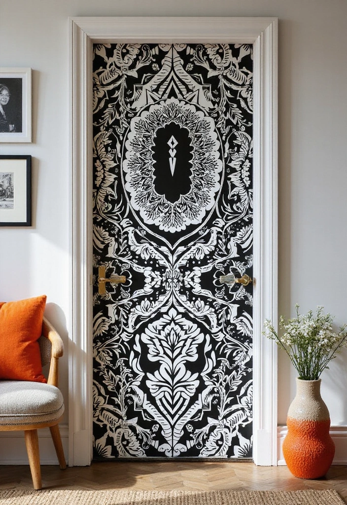 17 Door Mural Ideas That’ll Instantly Transform Your Entryway (Just Wait Until You See #6!) - 8. Classic Monochrome