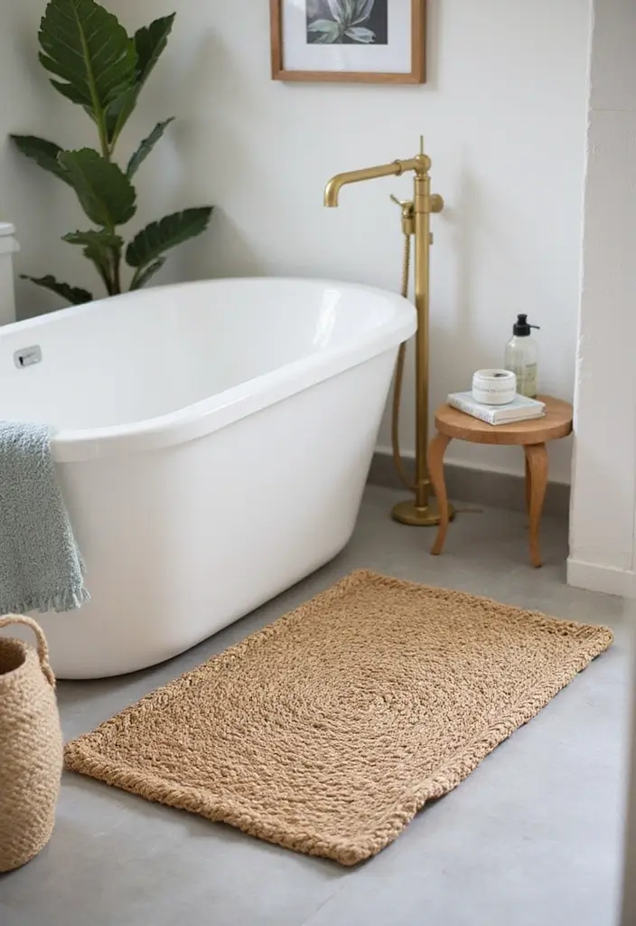 19 Sustainable Bathroom Material Ideas That Blend Eco-Friendly Design & Timeless Style - 16. Eco-Friendly Bath Mats