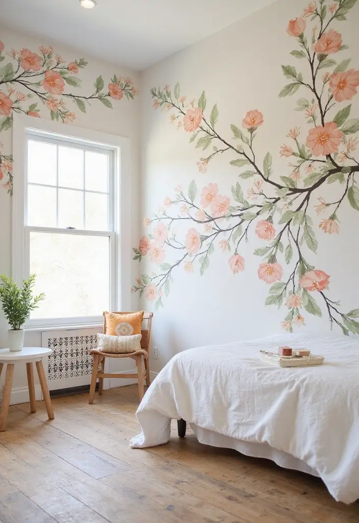 11 Floral Bedroom Wallpaper Ideas That Bloom With Personality and Charm - 11. Personalized DIY Designs