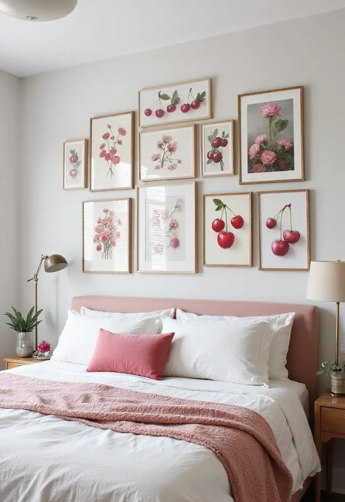 13 Cherry Bedroom Ideas That Feel Bold & Romantic - 4. Cherry-Themed Art