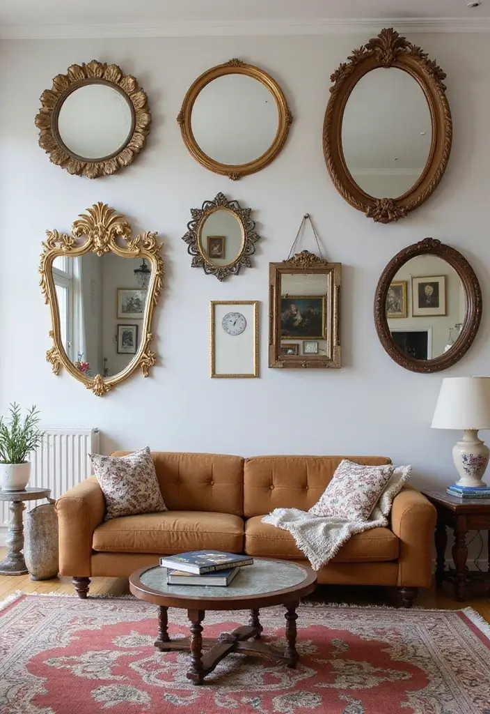 19 Vintage Maximalism Decor Ideas You’ll Want to Copy - 13. Vintage Mirrors