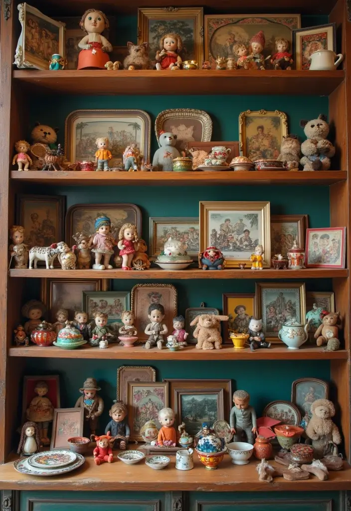 19 Vintage Maximalism Decor Ideas You’ll Want to Copy - 17. Embrace Vintage Collectibles