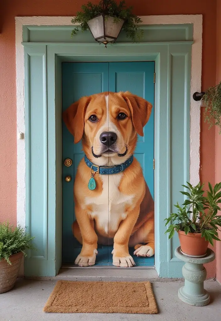 17 Door Mural Ideas That’ll Instantly Transform Your Entryway (Just Wait Until You See #6!) - 15. Pet Portraits