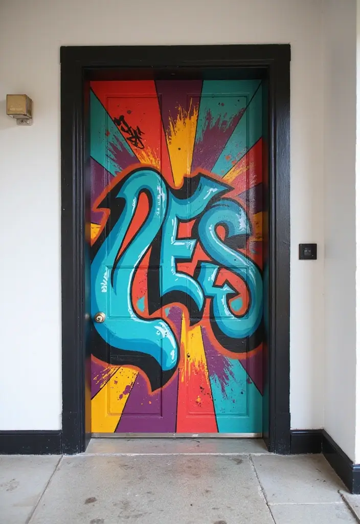 17 Door Mural Ideas That’ll Instantly Transform Your Entryway (Just Wait Until You See #6!) - 2. Urban Graffiti