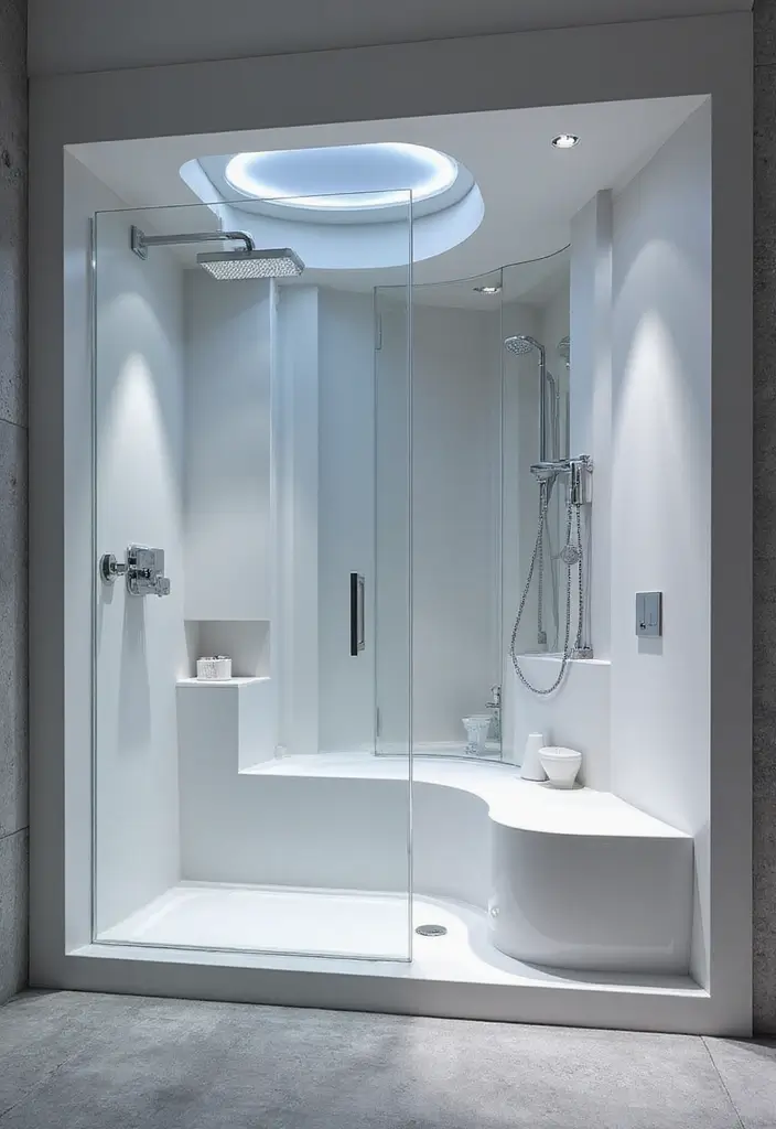 21 Walk-In Showers That Instantly Upgrade Any Bathroom - 19. Futuristic Designs