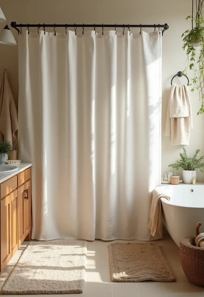 15 Japandi Bathroom Style Ideas That Transforms Your Space Into Pure Calm - 5. Soothing Textiles
