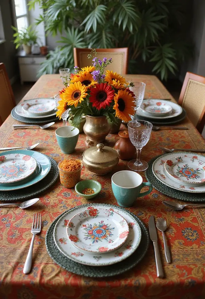 21 Eclectic Maximalist Decor Ideas That Totally Break the Rules - 18. Artistic Table Settings