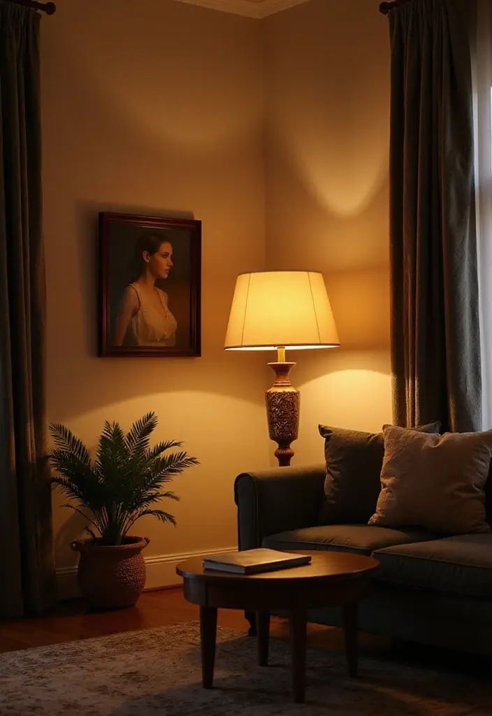 15 Organic Modern Living Room Ideas That Blend Natural Warmth & Sleek Style - 5. Warm Lighting Options