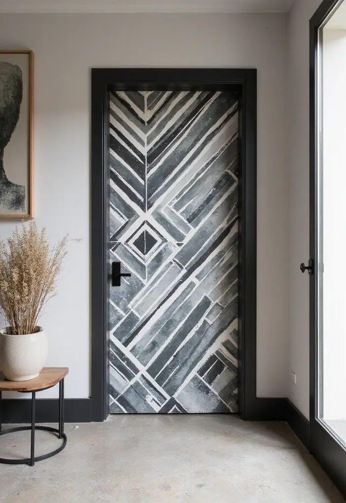 17 Door Mural Ideas That’ll Instantly Transform Your Entryway (Just Wait Until You See #6!) - 7. Geometric Patterns
