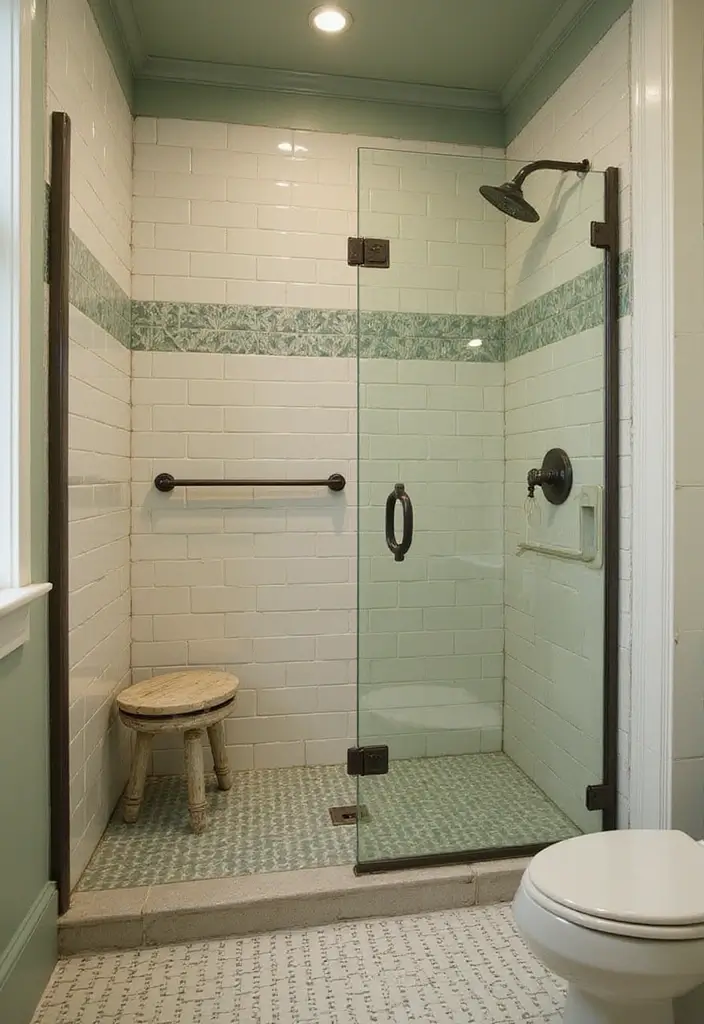 21 Walk-In Showers That Instantly Upgrade Any Bathroom - 10. Vintage Charm