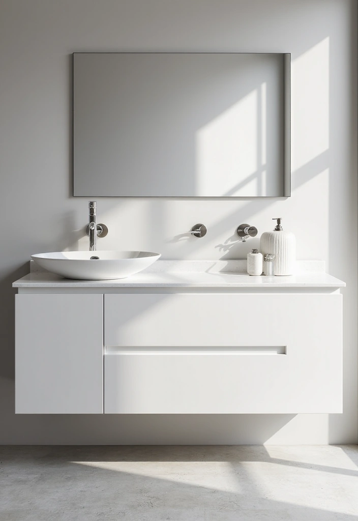8 Floating Bathroom Vanity Ideas That Merge Modern Style & Space-Saving Design - 1. Minimalist Marvel