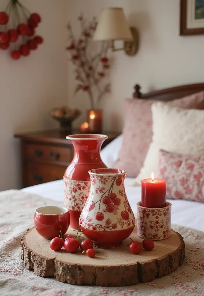 13 Cherry Bedroom Ideas That Feel Bold & Romantic - 10. Cherry-Inspired Accessories