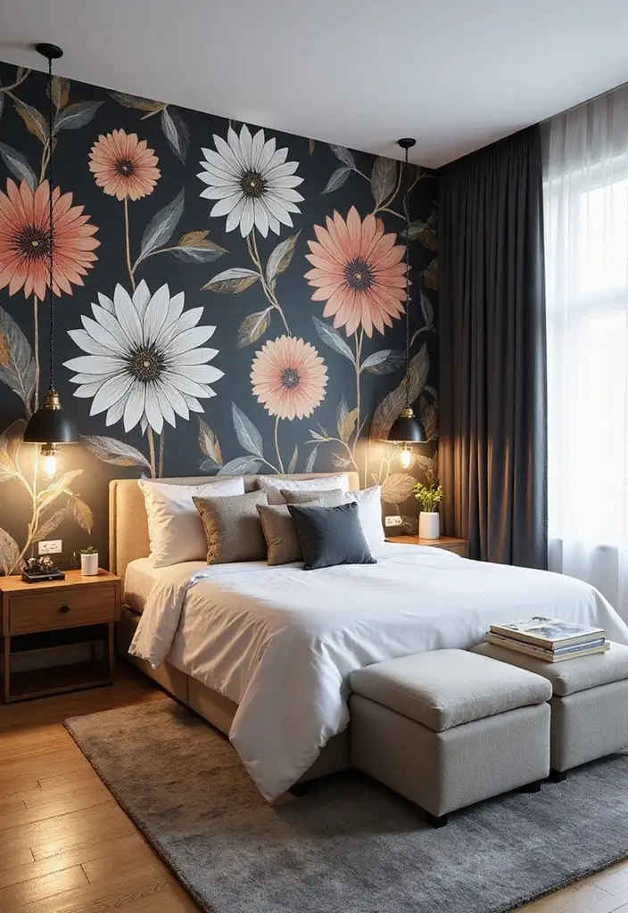 11 Floral Bedroom Wallpaper Ideas That Bloom With Personality and Charm - 5. Modern Floral