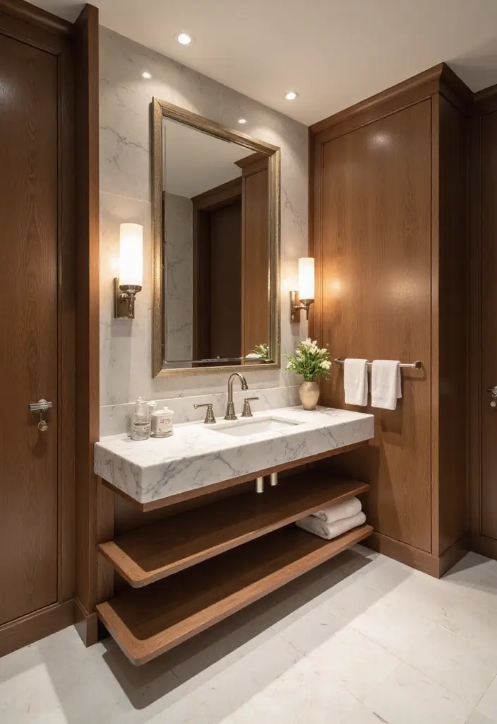 8 Floating Bathroom Vanity Ideas That Merge Modern Style & Space-Saving Design - 6. Luxurious Touch