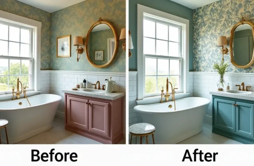10 Stunning Bathroom Makeovers with Peel and Stick Wallpaper (You Won't Believe the Before Pictures!)