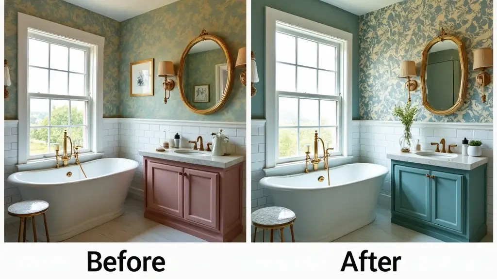 10 Stunning Bathroom Makeovers with Peel and Stick Wallpaper (You Won't Believe the Before Pictures!)