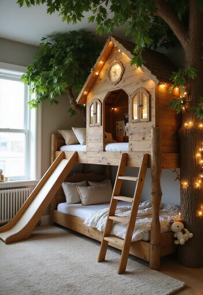 11 Biophilic Kids Room Ideas That Blend Nature, Calm & Playful Charm (Wait Until #5!) - 4. Treehouse Bed