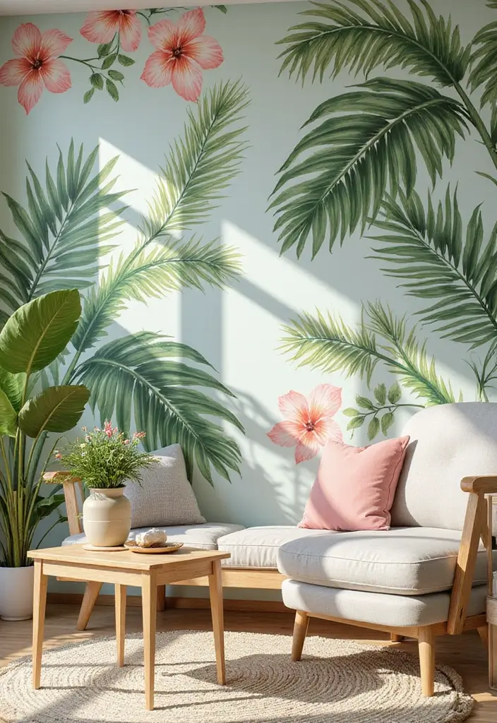 11 Bold Wallpaper Ideas That Transform Your Walls With Botanical & Textured Style (Wait Until #4!) - 1. Tropical Paradise