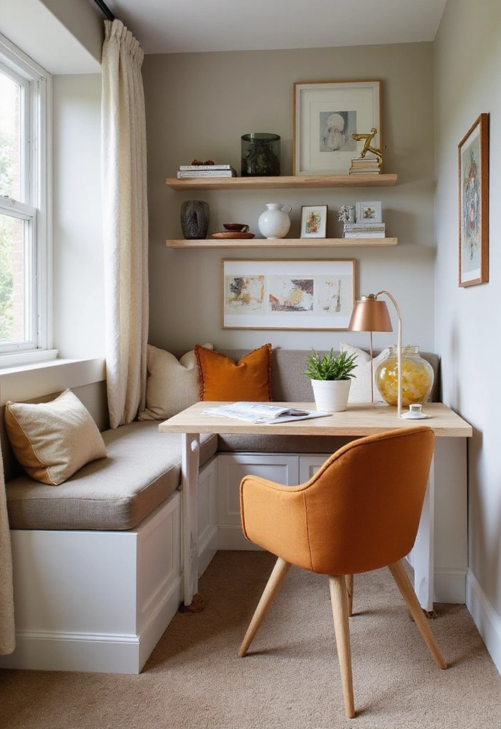 13 Banquette Storage Bench Ideas That Maximize Space & Style (Wait Until #6!) - 11. Multifunctional Workspace