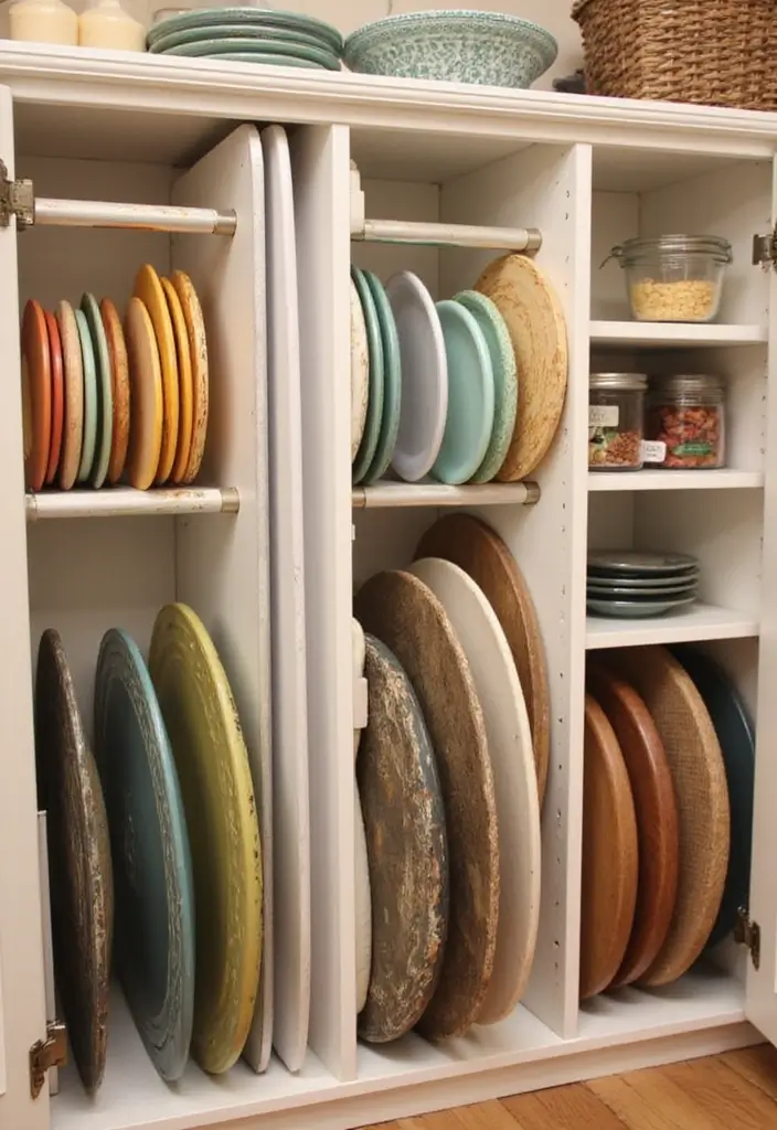 13 Pull-Out Pantry Organizer Ideas That Maximize Storage & Style (Don’t Miss #6!) - 13. Vertical Dividers for Baking Sheets & Cutting Boards