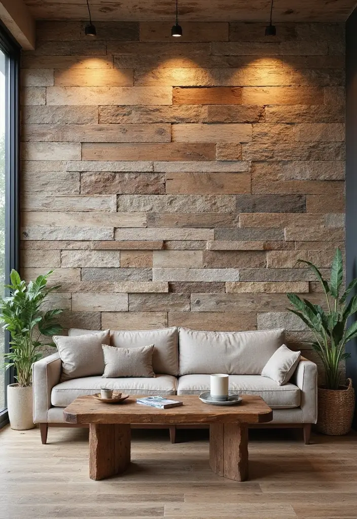 15 Dreamy Organic Modern Home Decor Ideas for A 2026 New Year Refresh - 11. Accent Walls with Natural Materials