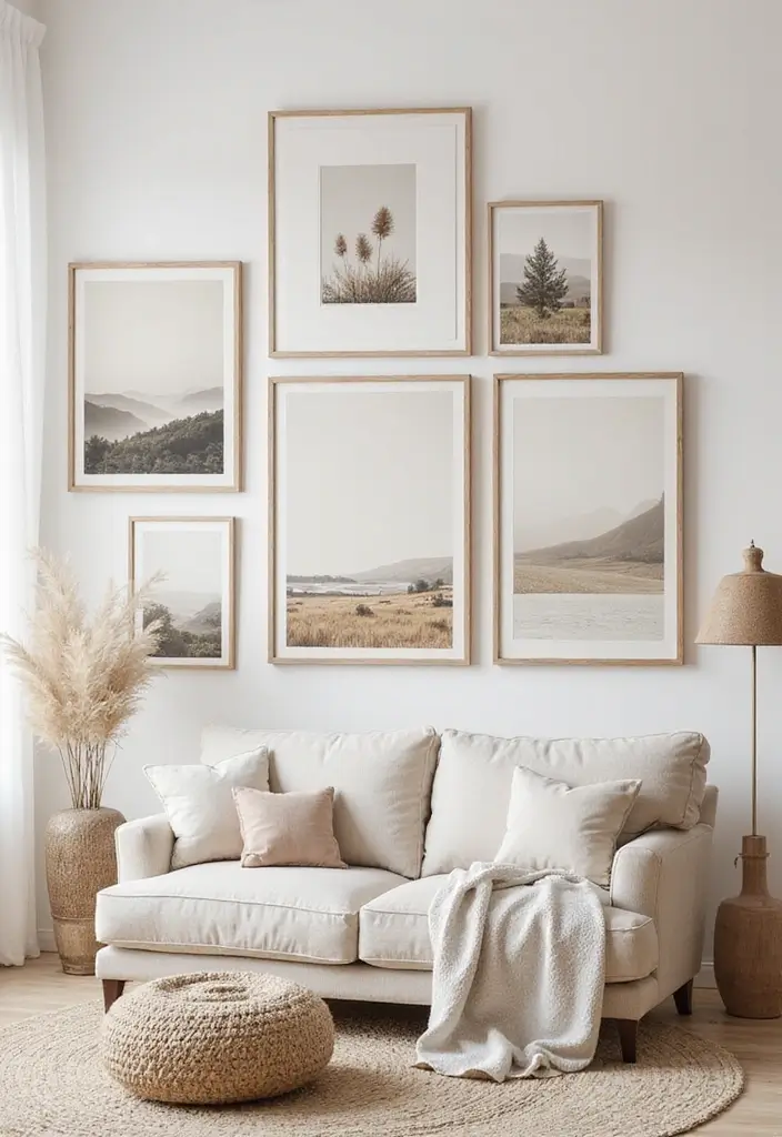 15 Dreamy Organic Modern Home Decor Ideas for A 2026 New Year Refresh - 14. Neutral and Natural Wall Art