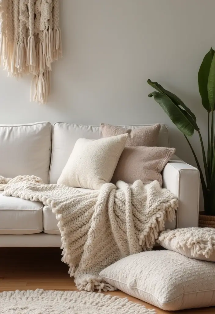 15 Dreamy Organic Modern Home Decor Ideas for A 2026 New Year Refresh - 4. Textured Fabrics