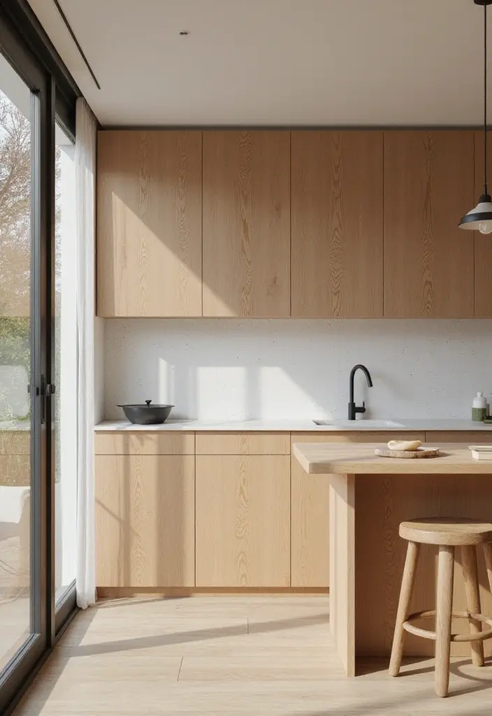 15 Dreamy Organic Modern Home Decor Ideas for A 2026 New Year Refresh - 7. Minimalist Organic Kitchen