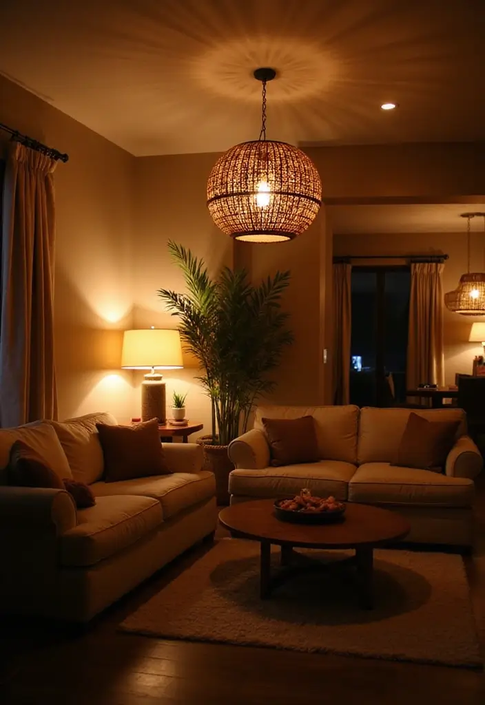 15 Earth Tone Color Drenching Ideas That Wrap Your Space in Cozy Neutrals (See #8 for Inspiration!) - 11. Warm Lighting Solutions