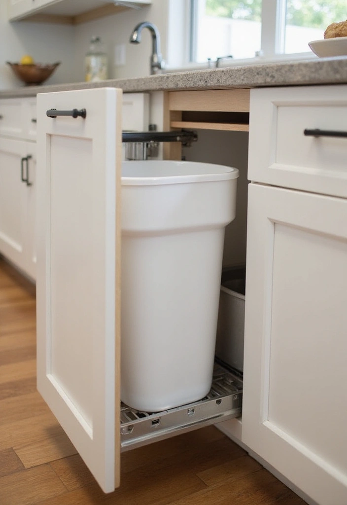 15 Pull-Out Pantry Organizer Ideas That Will Revolutionize Your Kitchen Storage (Don't Miss #10!) - 11. Pull-Out Trash and Recycling Bins