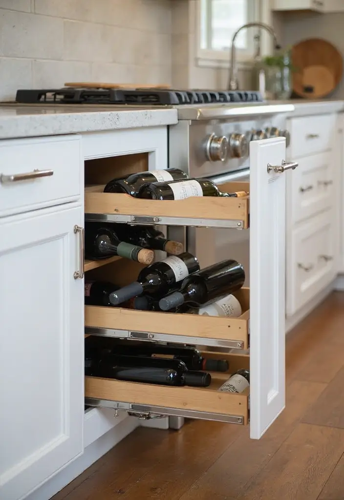 15 Pull-Out Pantry Organizer Ideas That Will Revolutionize Your Kitchen Storage (Don't Miss #10!) - 12. Pull-Out Wine Racks