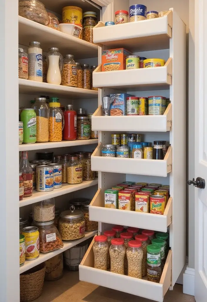 15 Pull-Out Pantry Organizer Ideas That Will Revolutionize Your Kitchen Storage (Don't Miss #10!) - 15. Deep Pull-Out Bins