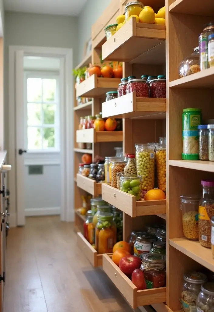 15 Pull-Out Pantry Organizer Ideas That Will Revolutionize Your Kitchen Storage (Don't Miss #10!) - 2. Slide-Out Baskets