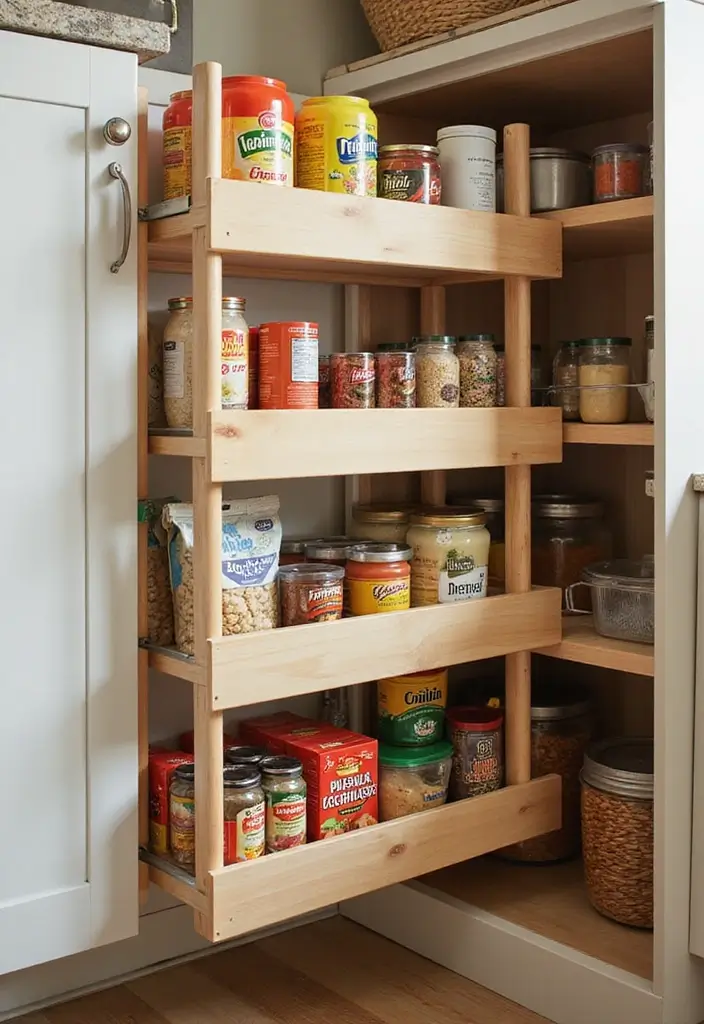 15 Pull-Out Pantry Organizer Ideas That Will Revolutionize Your Kitchen Storage (Don't Miss #10!) - 6. Multi-Tiered Pull-Out Solutions
