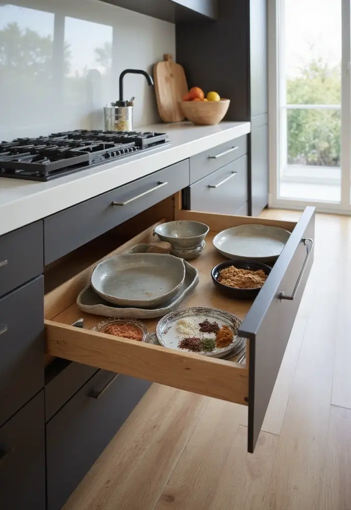 15 Pull-Out Pantry Organizer Ideas That Will Revolutionize Your Kitchen Storage (Don't Miss #10!) - 7. Hidden Pull-Out Shelves
