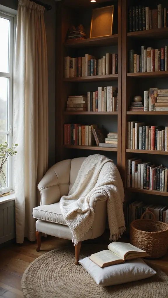 15 Simple Cozy Home Reset Projects for a Fresh New Year (See #9 for a quick win!) - 2. Create a Cozy Reading Nook