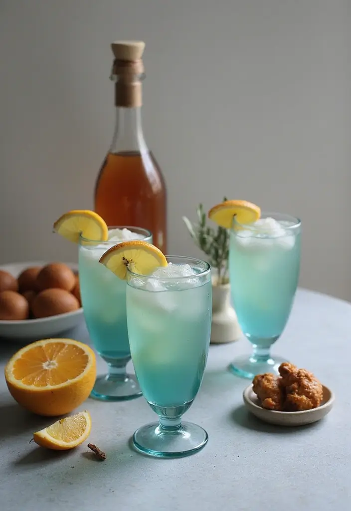 21 Dusty Blue Fall Tablescape Ideas That Will Reimagine Your Holiday Dinner - 15. Creative Drink Station