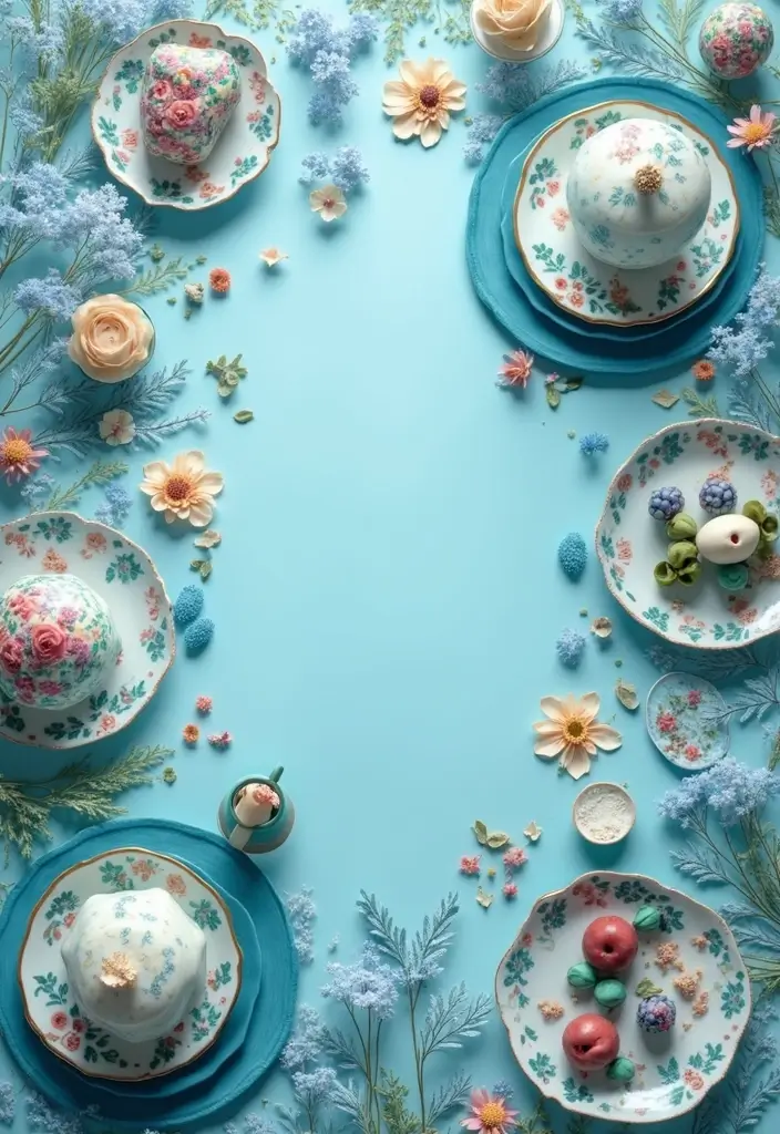 21 Dusty Blue Fall Tablescape Ideas That Will Reimagine Your Holiday Dinner - 19. Mix of Patterns