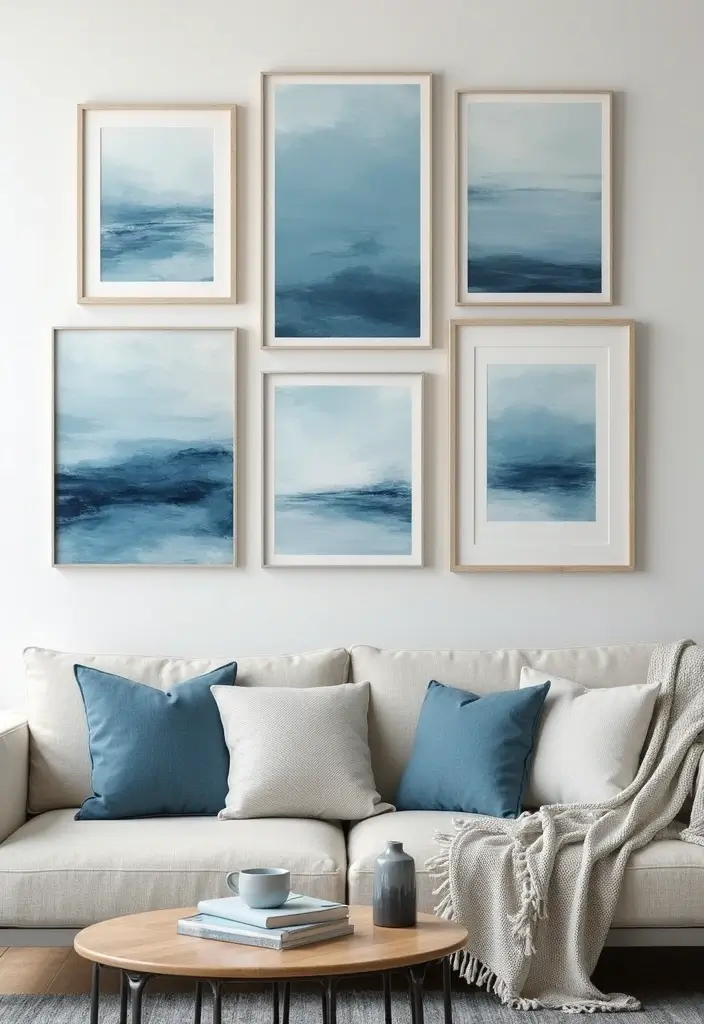 Top 10 Dusty Blue Home Decor Ideas Perfect for Fall and Winter - 3. Dusty Blue Wall Art