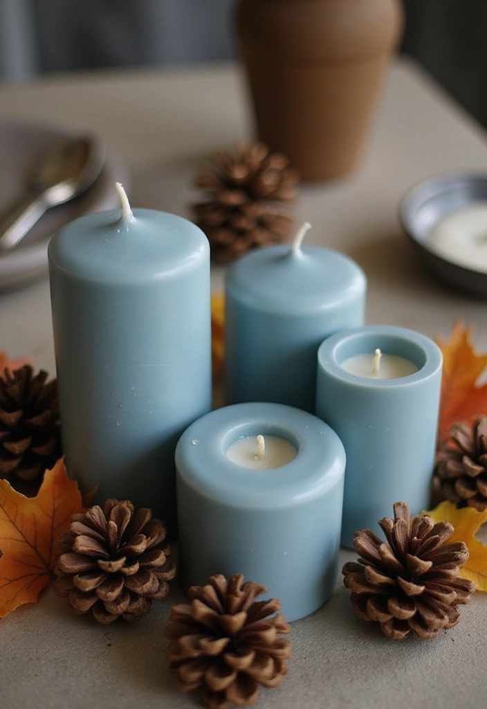 Top 10 Dusty Blue Home Decor Ideas Perfect for Fall and Winter - 4. Dusty Blue Candles