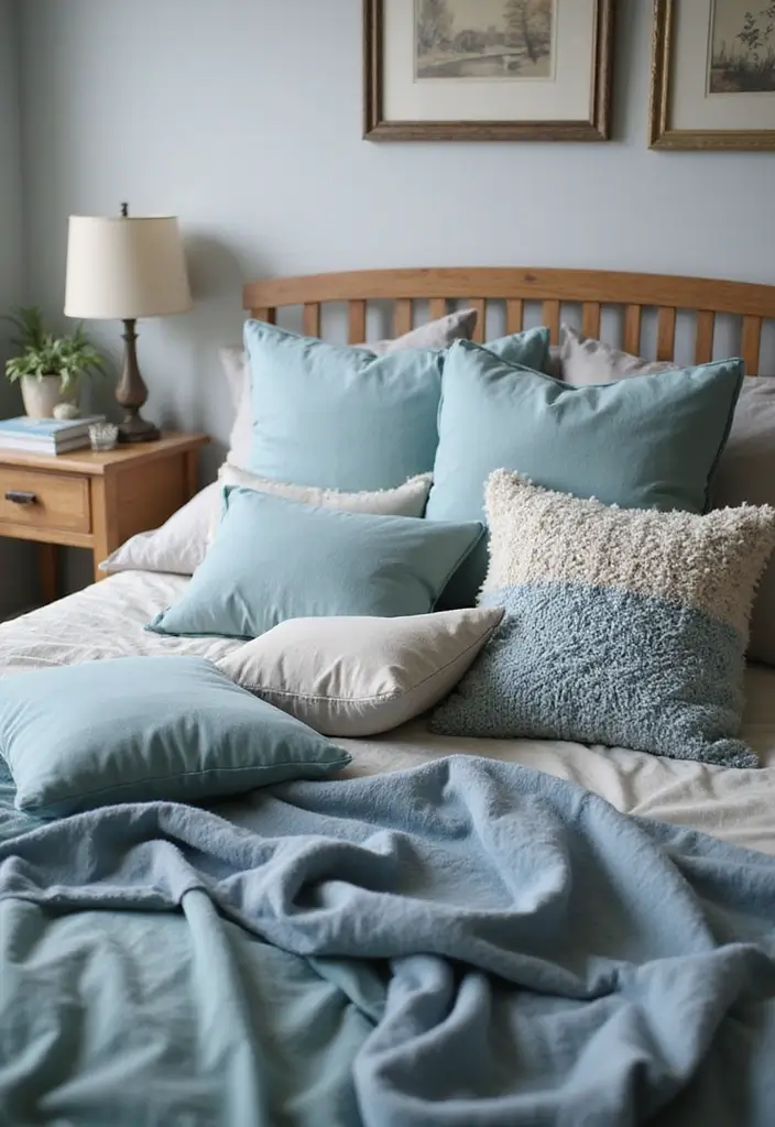 Top 10 Dusty Blue Home Decor Ideas Perfect for Fall and Winter - 7. Dusty Blue Bedding