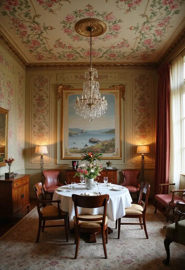 Top 10 Fifth Wall Painted Ceiling Ideas That Transform Any Room (Wait Until #7!) - 5. Vintage Charm with Wallpaper